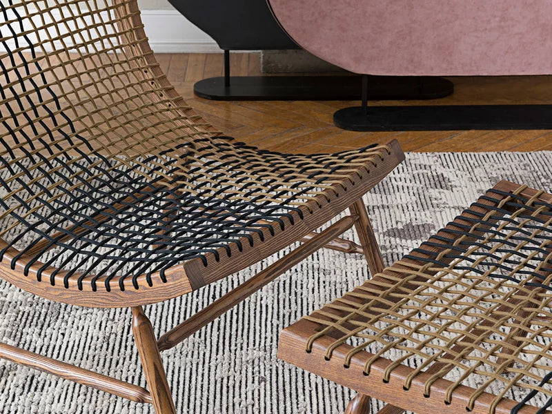 Saba Sitar Poltrona - Frassino tinto Noce/Cord&Black