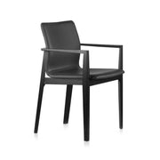 Porro Garda Poltroncina - Pelle Nera/Frassino tinto nero