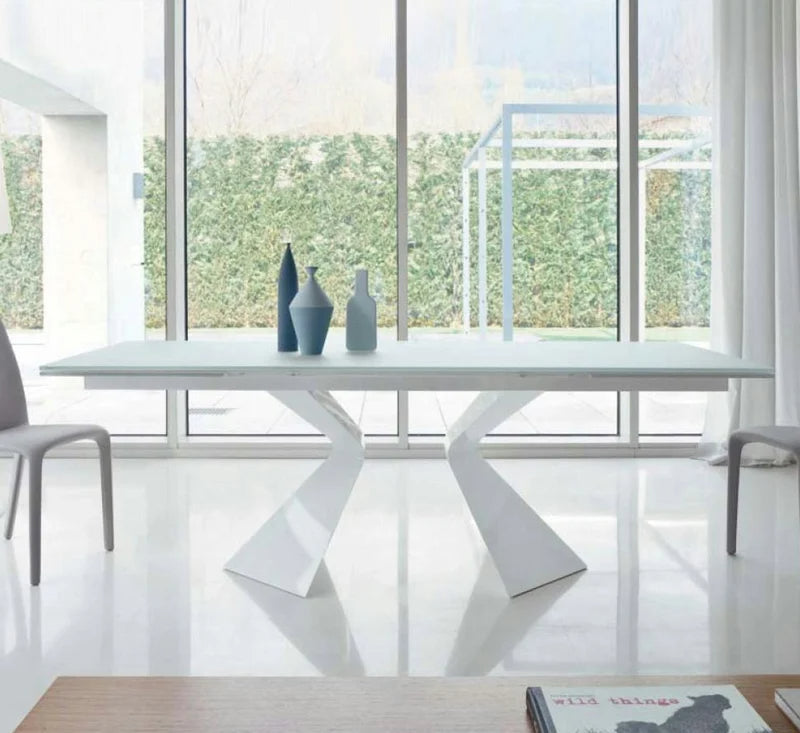 Bonaldo Prora Tavolo Allungabile 180 - Cristallo extrachiaro Verniciato Bianco