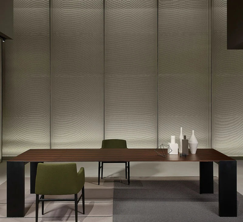 Porro Metallico Tavolo Con Piano In Legno