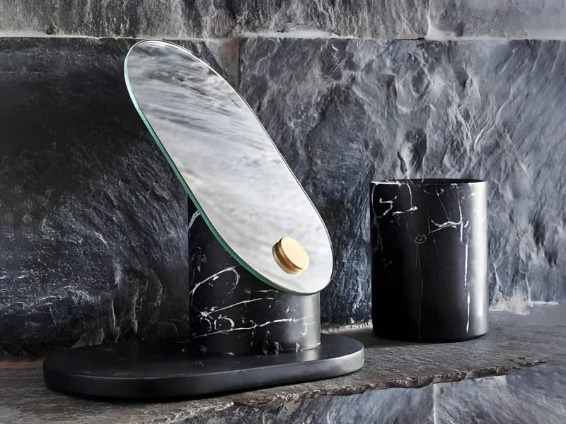 Agape Constellation Specchio verticale - Marmo Nero Marquinia