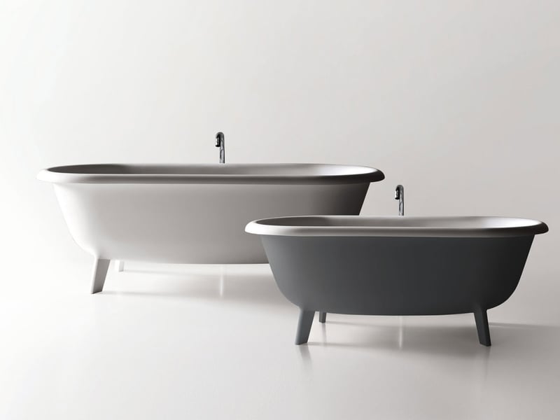 Agape Ottocento Vasca da Bagno - Bianca / Scarico Cromo Lucido