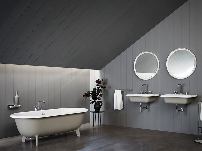 Agape Ottocento Vasca da Bagno - Bianca / Scarico Cromo Lucido