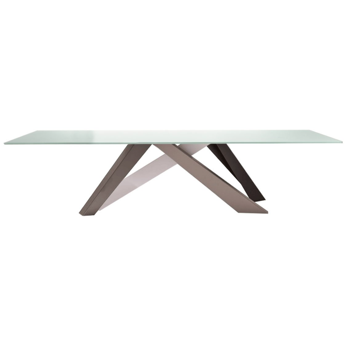 Bonaldo Big Table - Cristallo Extrachiaro Acidato Bianco L. 200