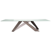 Bonaldo Big Table - Cristallo Extrachiaro Acidato Bianco L. 200