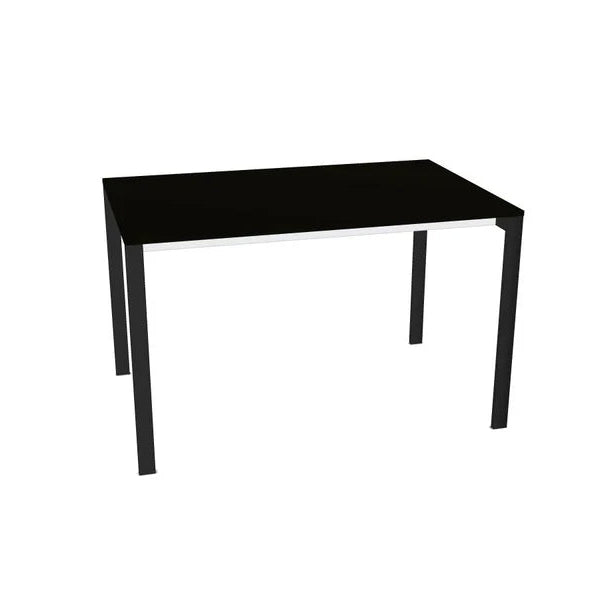 Kristalia Be-Easy Tavolo Fisso - L. 123 x P. 79 cm / Nero Ingo 0720 / Gambe Nere