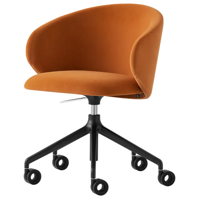 Poltroncina Girevole TUKA – Basamento in Alluminio, Ruote 360° e Altezza Regolabile