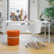 Poltroncina Girevole TUKA – Basamento in Alluminio, Ruote 360° e Altezza Regolabile