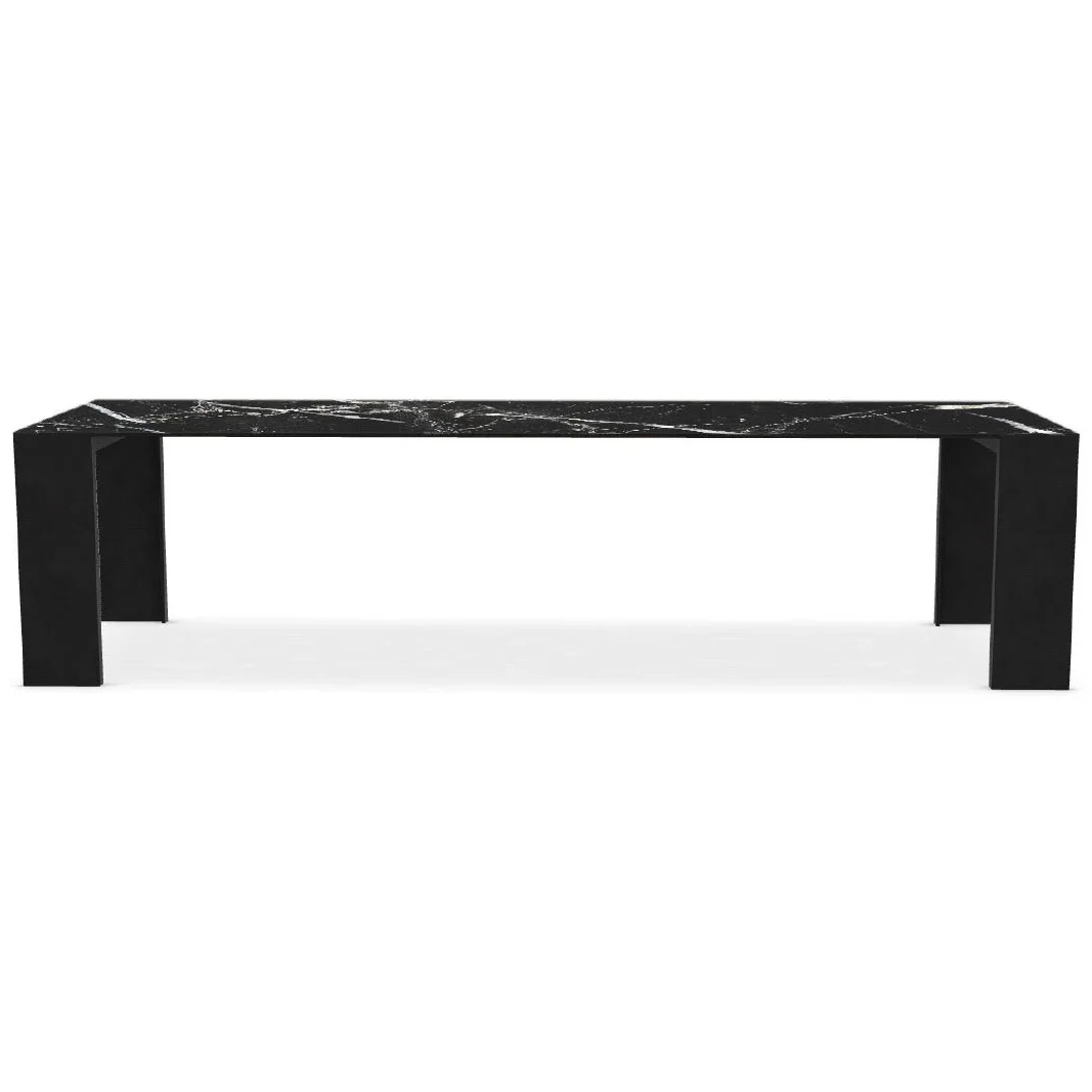 Porro MetallicoTavolo - 298x98 Nero / Marmo Nero Marquina | Il mio negozio