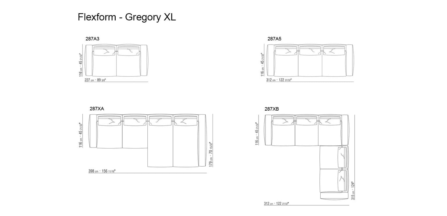 Flexform - Gregory XL Collezione di Divani | Il mio negozio