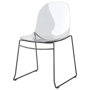 Sedia ACADEMY – Policarbonato Trasparente con Base a Slitta in Metallo