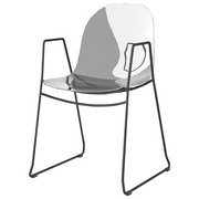 Sedia ACADEMY – Policarbonato Trasparente Base a Slitta in Metallo