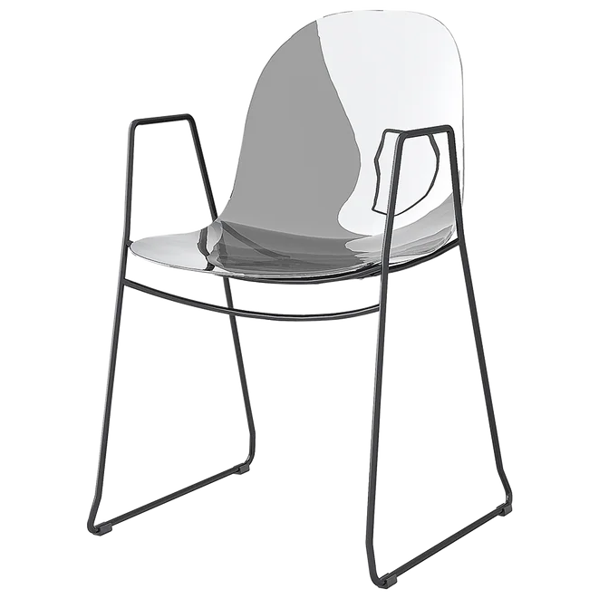 Sedia ACADEMY – Policarbonato Trasparente Base a Slitta in Metallo
