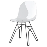 Sedia Academy Connubia – Seduta in Policarbonato Trasparente e Fusto Intrecciato