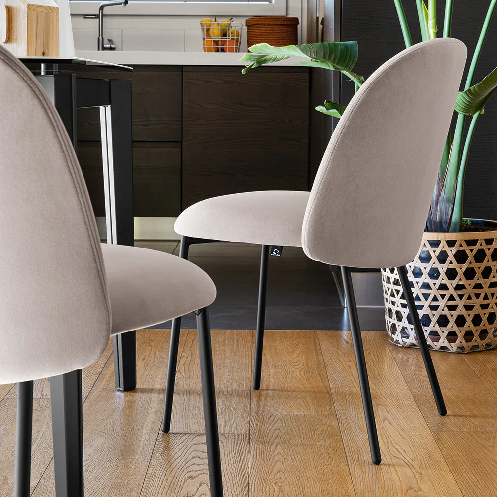 Sedia TUKA – 4 Gambe in Metallo con Seduta Imbottita e Schienale Avvolgente