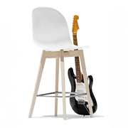 Sgabello ACADEMY in Legno con Poggiapiedi Cromato