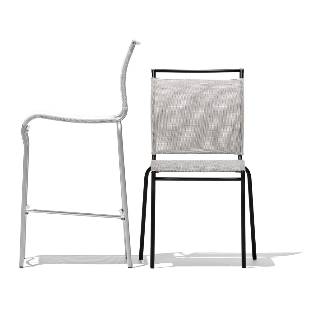 Sgabello AIR in Metallo e Tessuto Traspirante – Design Moderno e Leggero