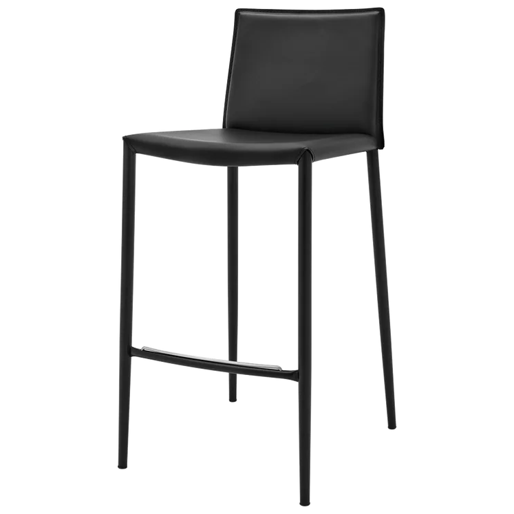 Sgabello BOHEME in Metallo e Cuoio Rigenerato – Eleganza Moderna per Cucina e Bar