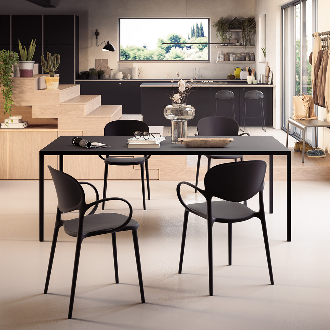 Tavolo Fisso IRON in Metallo per Esterni, Design Sottile e Resistente