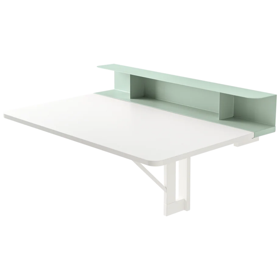 Tavolo Pieghevole QUADRO – Da Parete, Legno e Mensola Portaoggetti