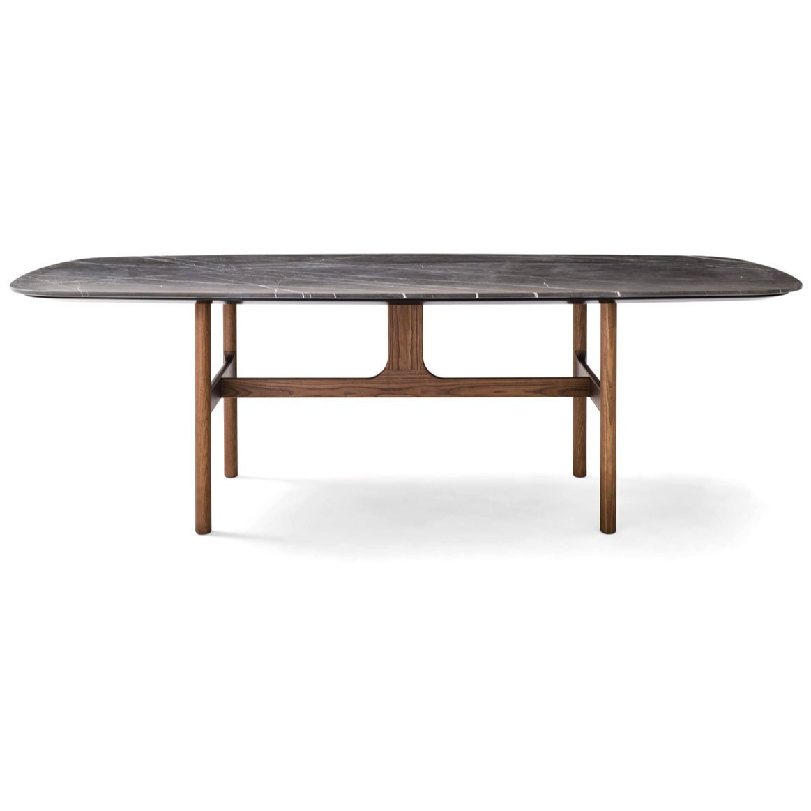 Novamobili Torii Tavolo H10103 - Marmo Grigio Oriente MM4 / Noce Canaletto