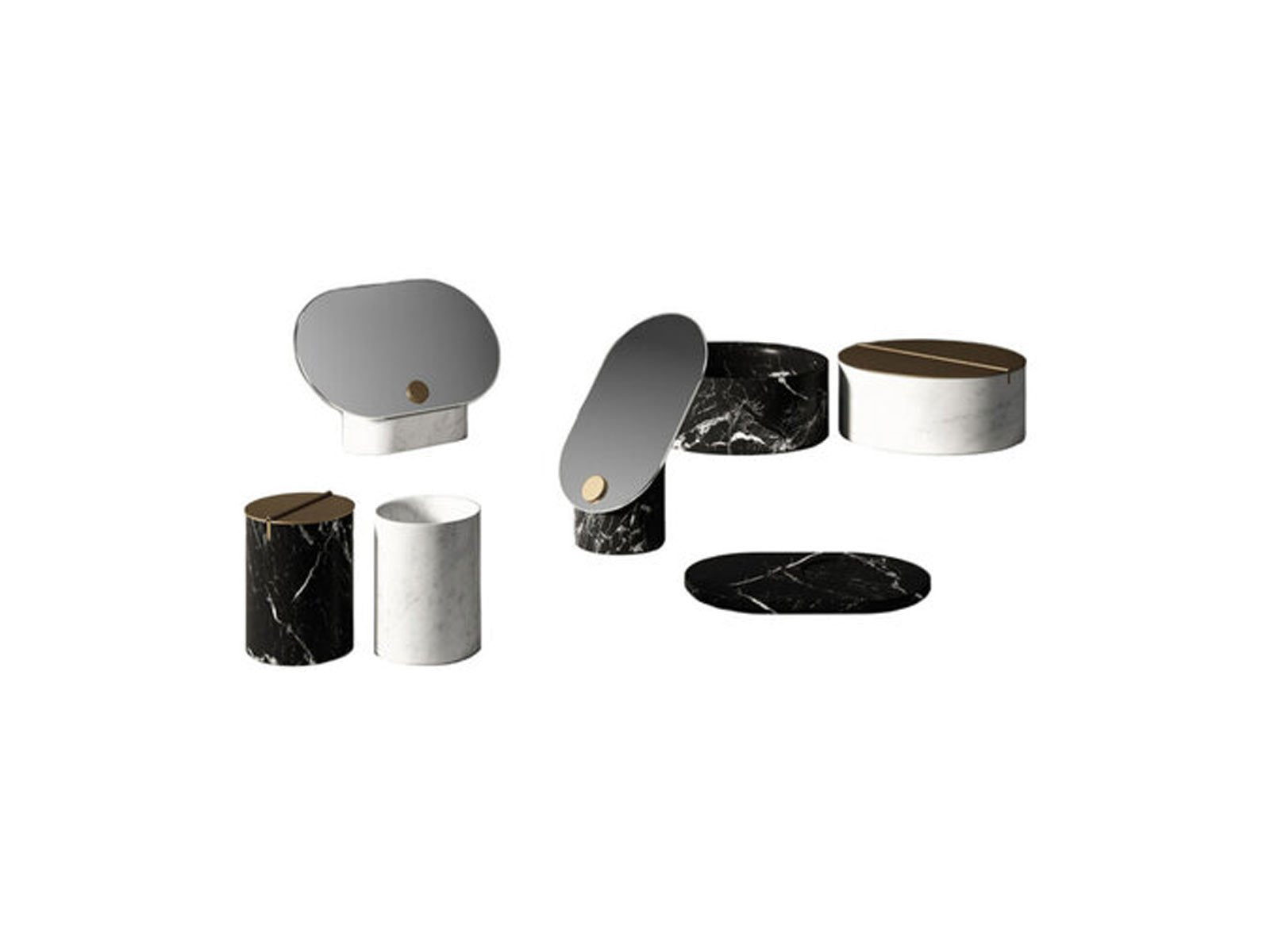 Agape Constellation Specchio Orizzontale - Marmo Marquina