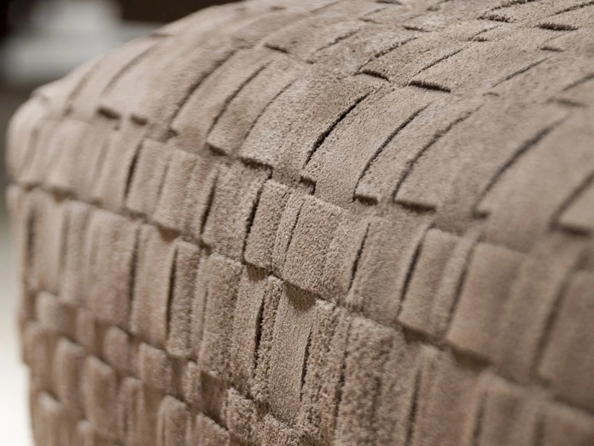 Flexform Bangkok Pouf - Pelle Scamosciata Oliva 6003 | Il mio negozio