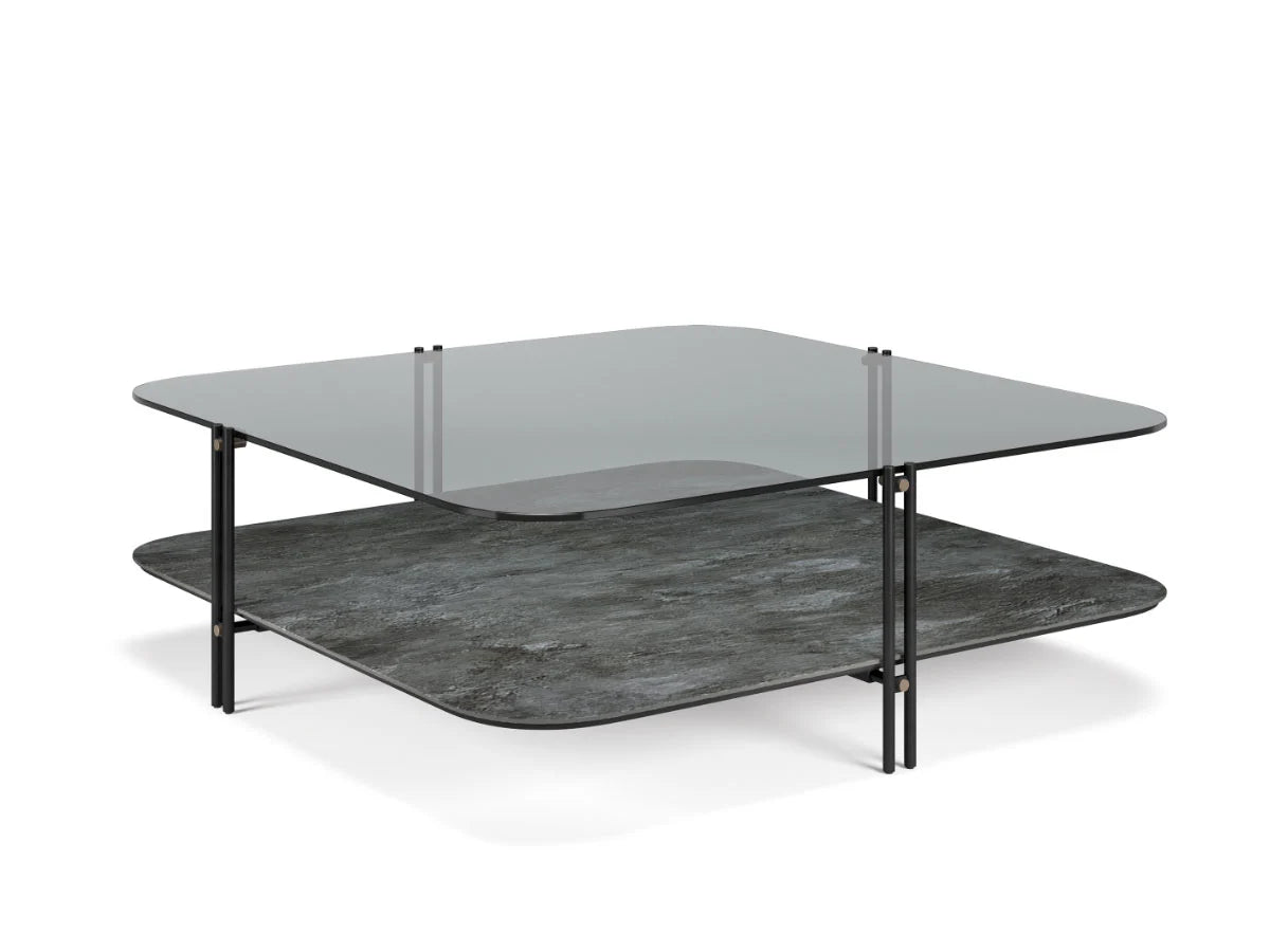 Cattelan Italia Biplane Tavolino- 122 cm Vetro fumé / GFM73 | Il mio negozio