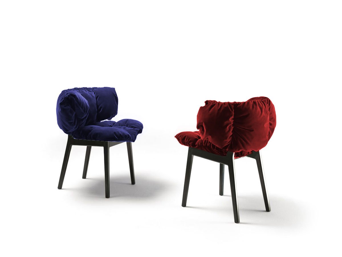 Edra Blue Velvet Sedia | Il mio negozio