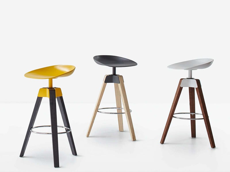 Bonaldo Plumage Sgabello Noce/Antracite