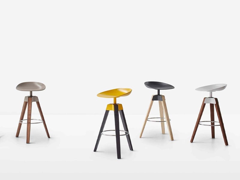 Bonaldo Plumage Sgabello Noce/Antracite