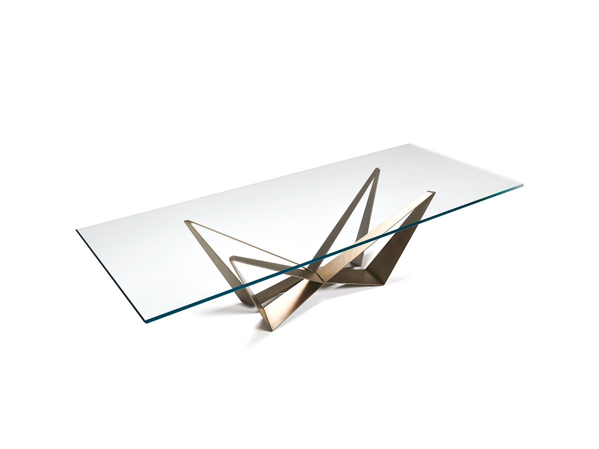 Cattelan Italia SkorpioTavolo - 240x120 Bronzo Spazzolato / Trasparente Extrachiaro | Il mio negozio
