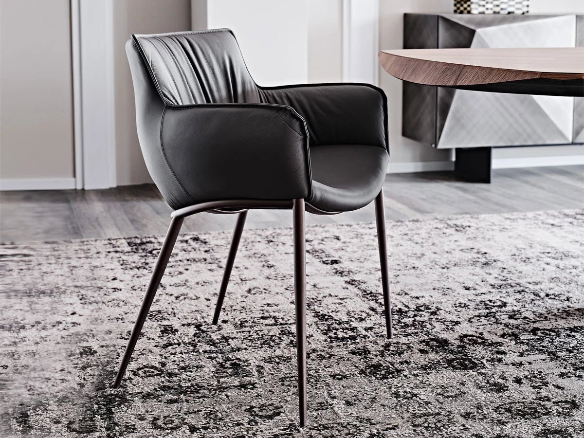 Cattelan Italia Rhonda Sedia - Pelle 953 Ardesia / GFM18 | Il mio negozio