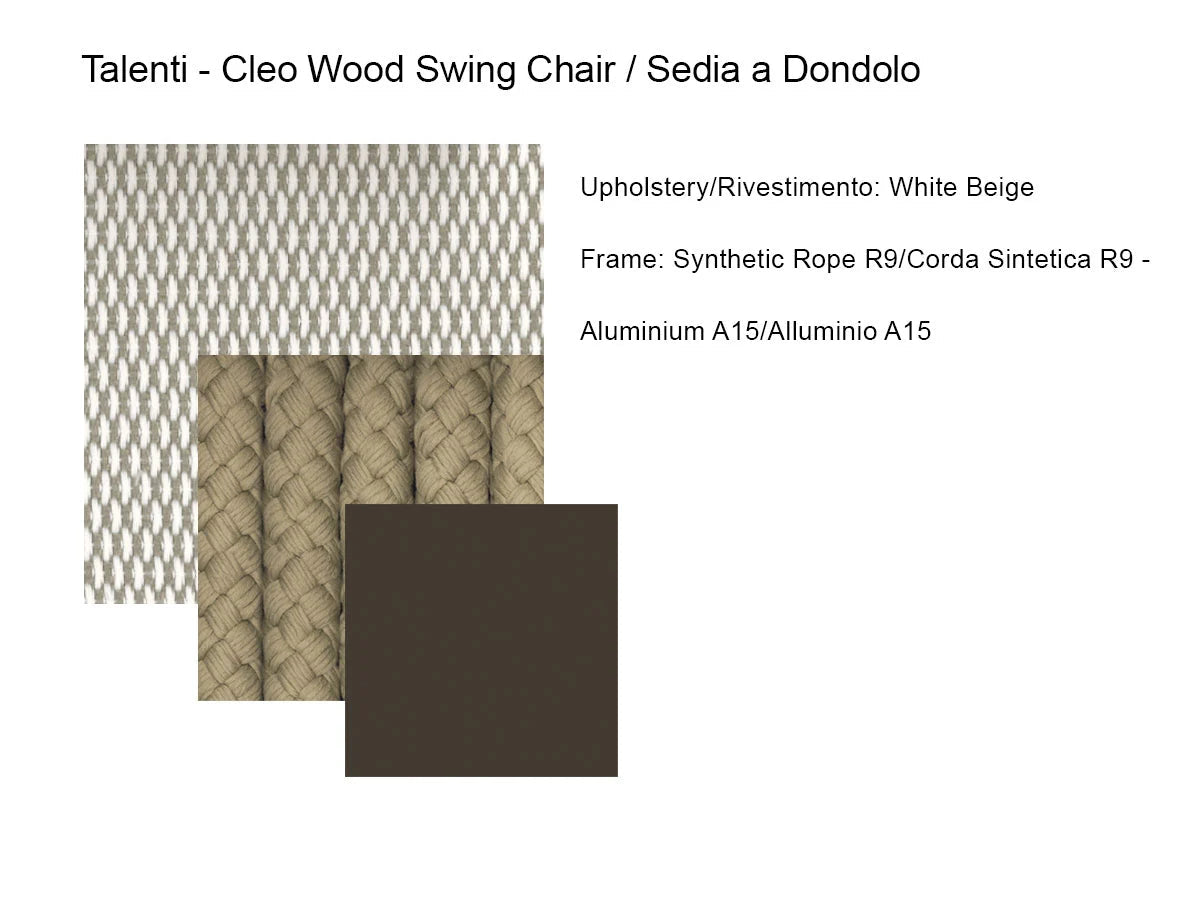 Talenti Cleo Sedia a Dondolo in Legno - Bianco Beige