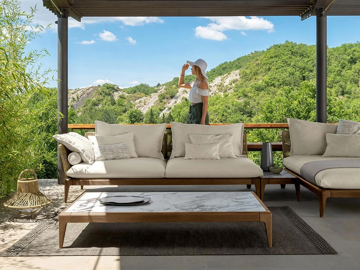 Talenti Cruise Teak Pouf