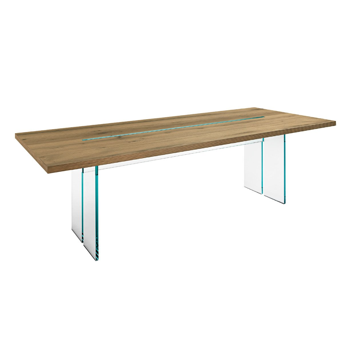 Fiam LLT Wood Tavolo - 240 Rovere Old/Trasparente
