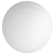 Specchio Rotondo LUNE – Decoro a Cerchi Concentrici, Base Fumé