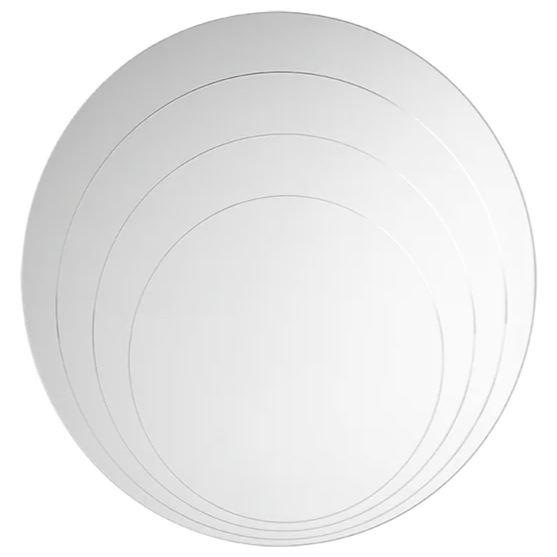 Specchio Rotondo LUNE – Decoro a Cerchi Concentrici, Base Fumé