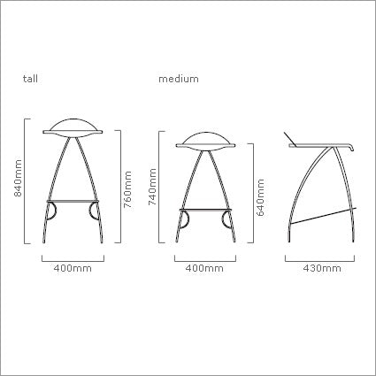 Cattelan Italia Coco Sgabello - H. 74 cm