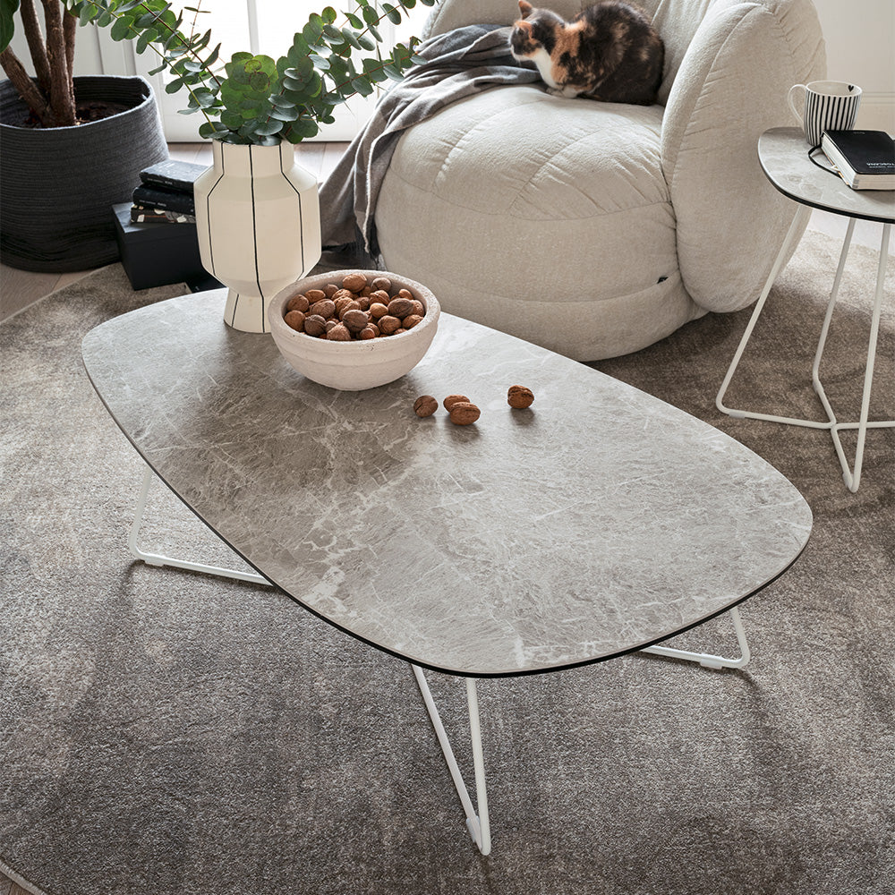 Tavolini Ciop – Set di 2 Tavolini Moderni con Base in Metallo