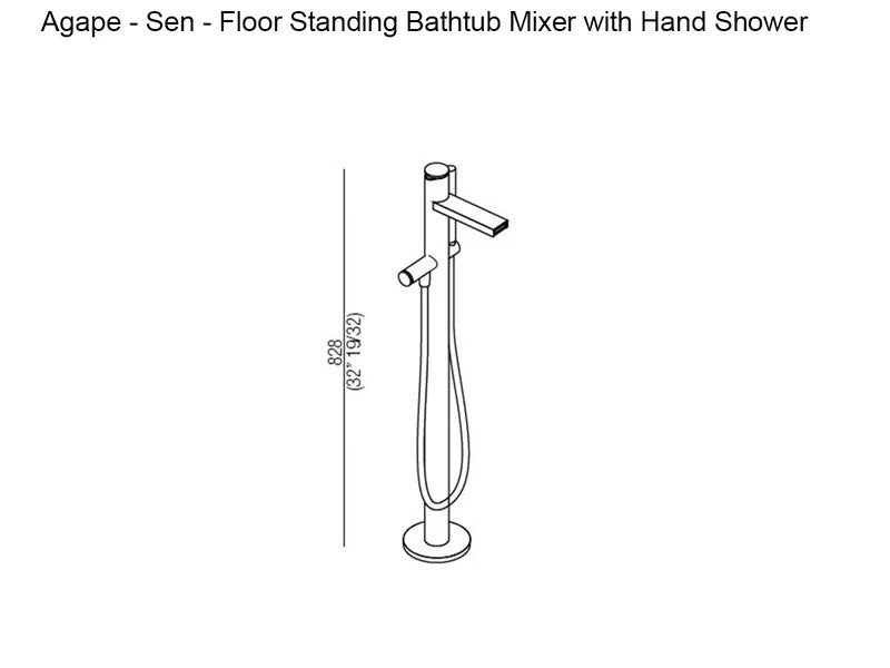 Agape Sen Miscelatore per Vasca da Terra con Doccetta