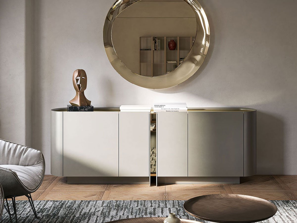 Cattelan Italia Dynasty Madia - Titanio / Bronzo Cristallo Specchiato | Il mio negozio