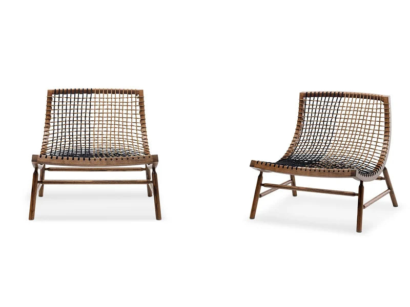 Saba Sitar Poltrona - Frassino tinto Noce/Cord&Black