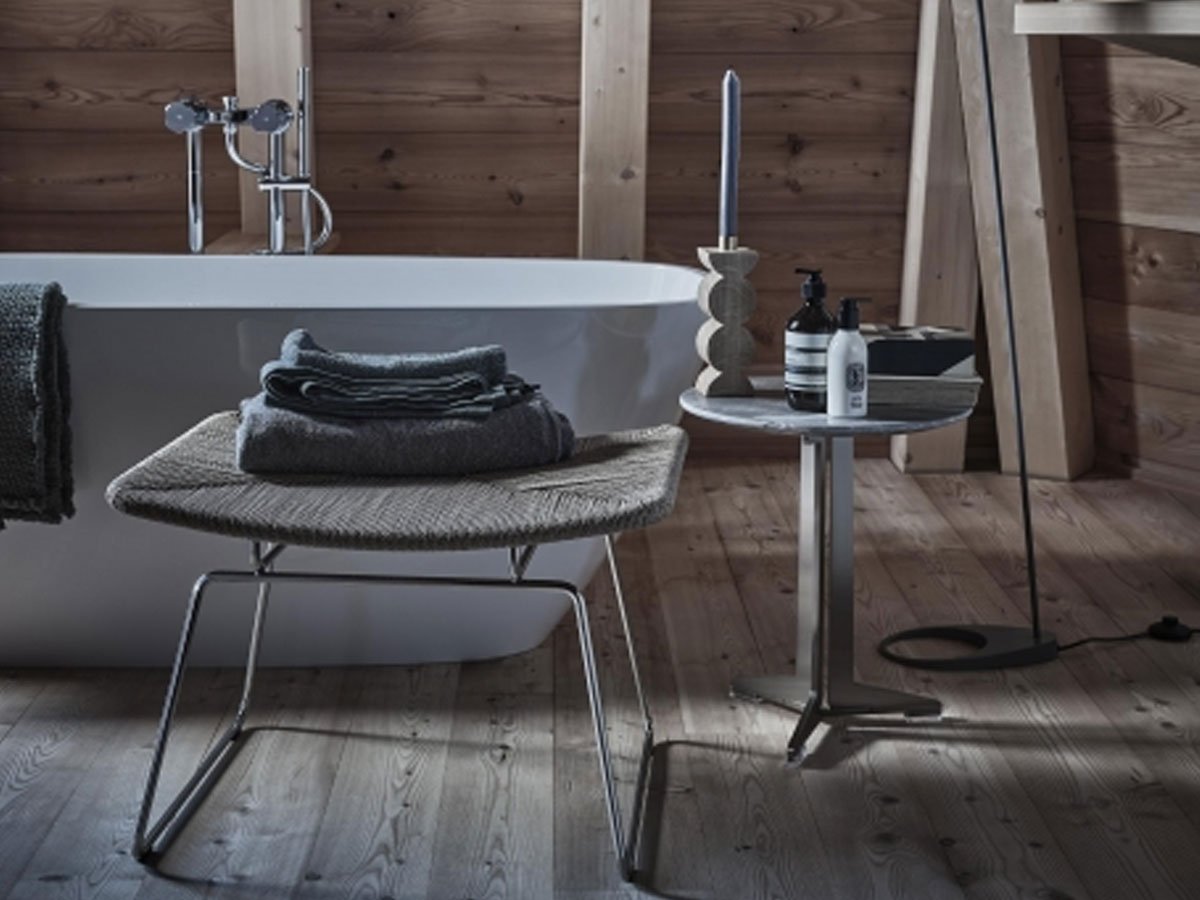 Flexform Echoes Pouf - Metallo Satinato / Paglia di Fiume | Il mio negozio