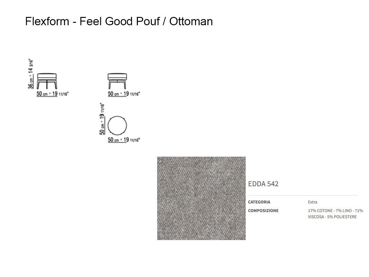 Flexform Feel Good Pouf - Edda 542 | Il mio negozio