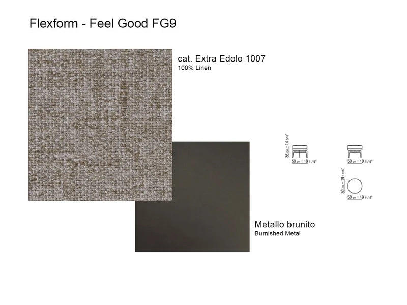 Flexform Feel Good Pouf - Brunito / Edolo 1007 | Il mio negozio