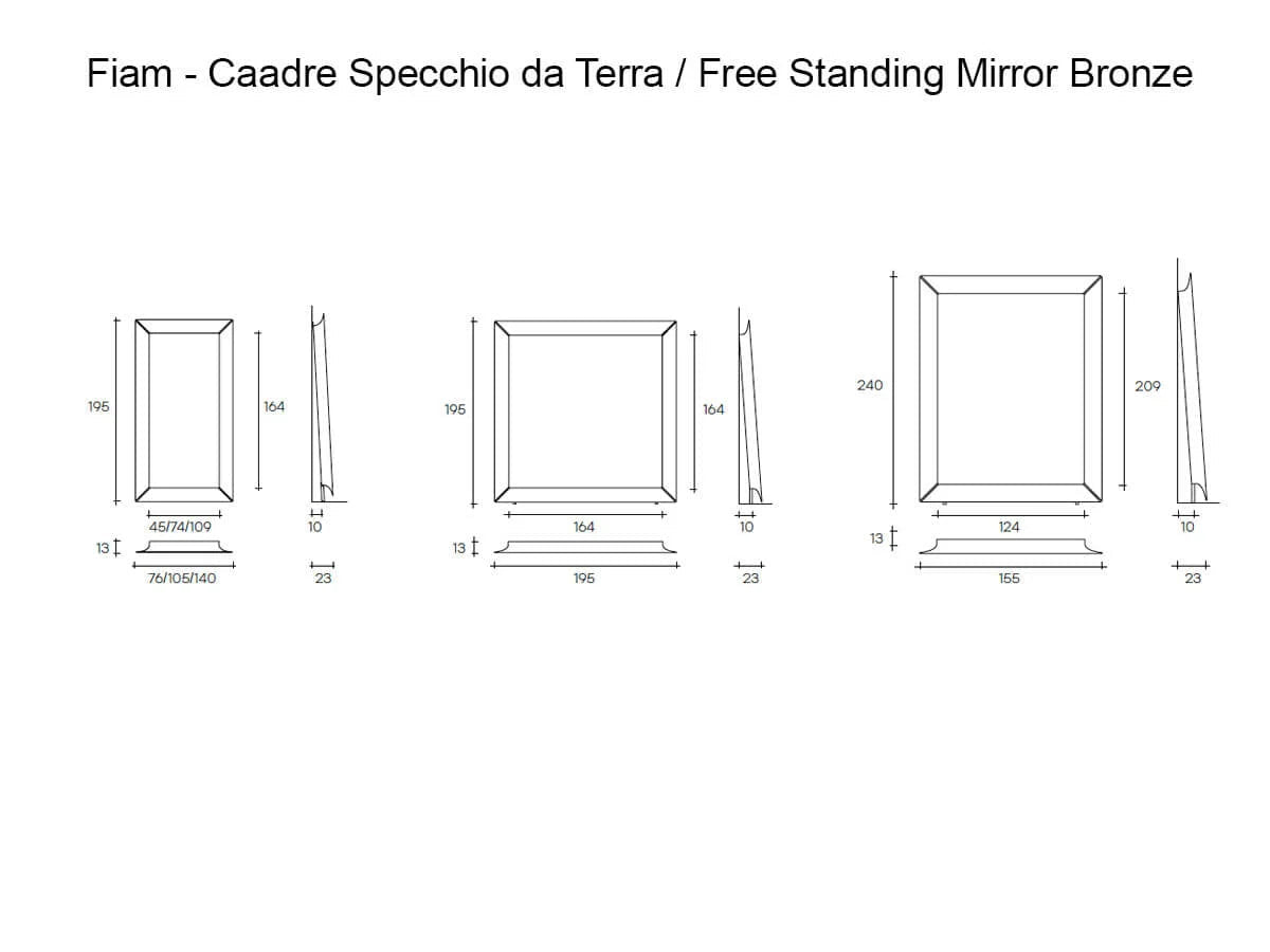 Fiam Caadre Specchio a Parete - Vetro Bronzo  | Il mio negozio