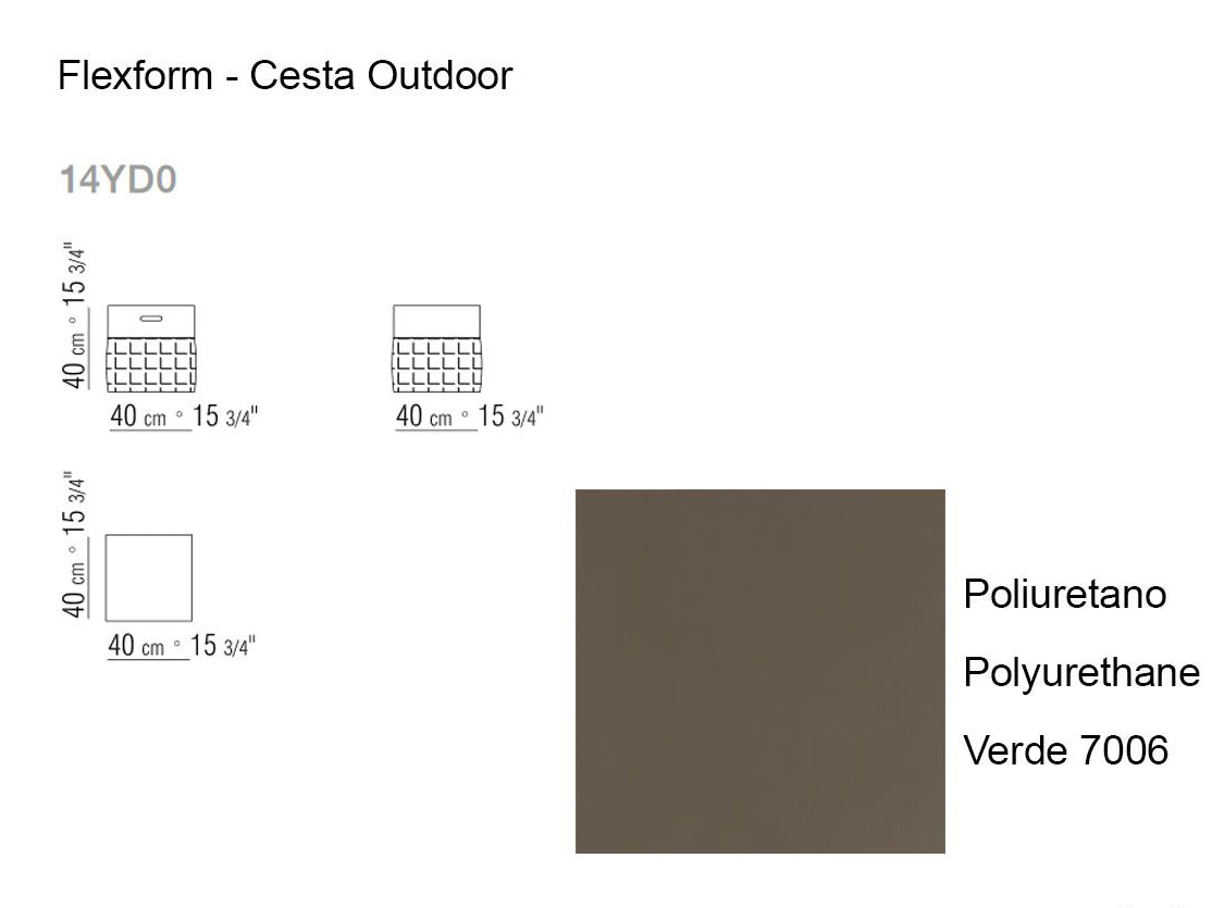Flexform Cesta Outdoor - Verde 7006 | Il mio negozio