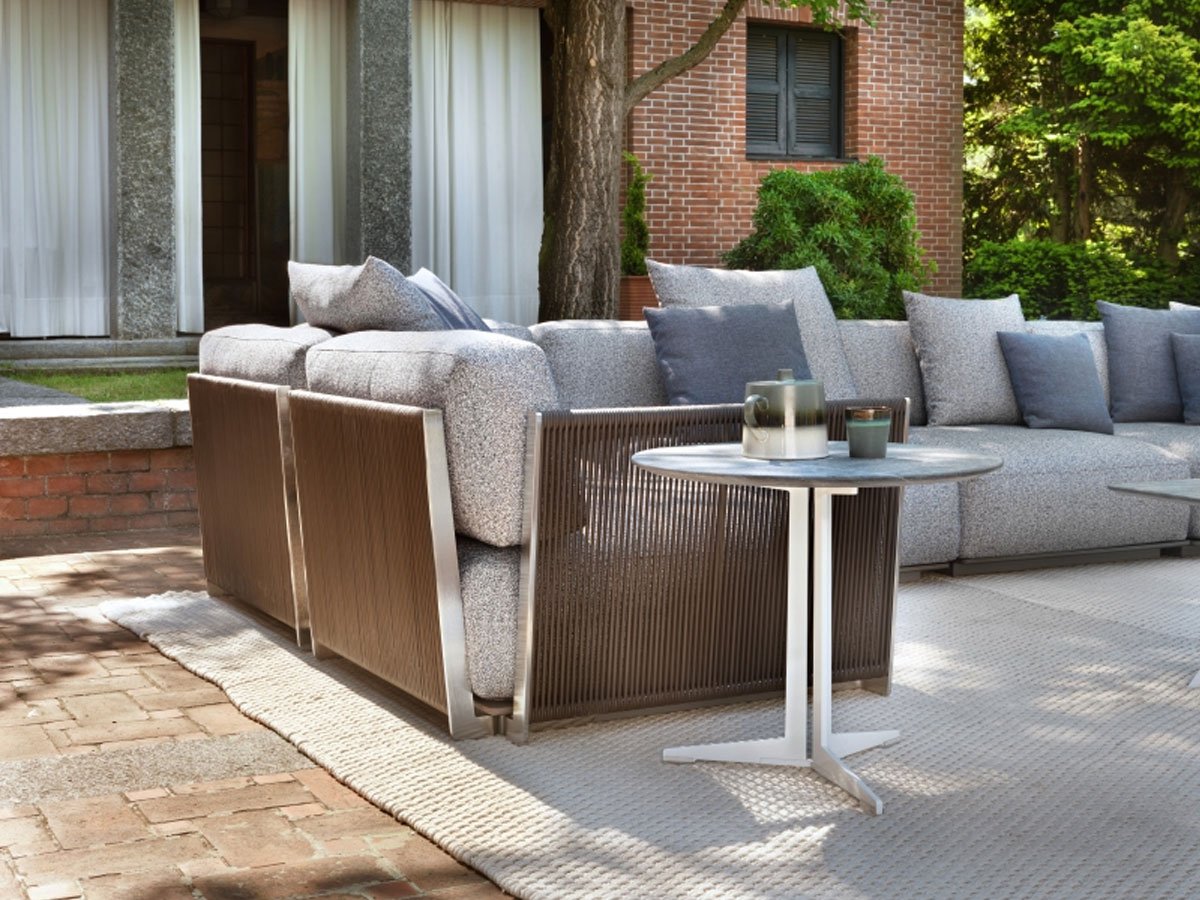 Flexform Fly Outdoor Tavolino - Ø 60 Beola Argentata/Bianco | Il mio negozio