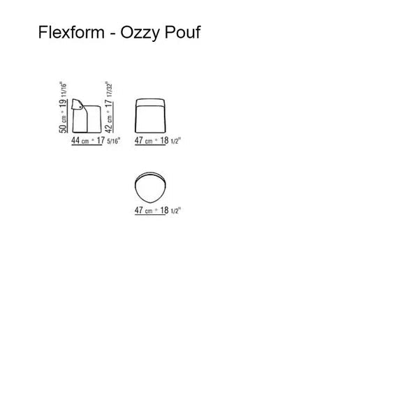 Flexform Ozzy Pouf - Tabacco 5015 / Elettra 202